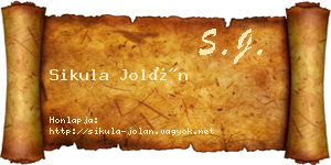 Sikula Jolán névjegykártya
