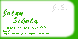 jolan sikula business card